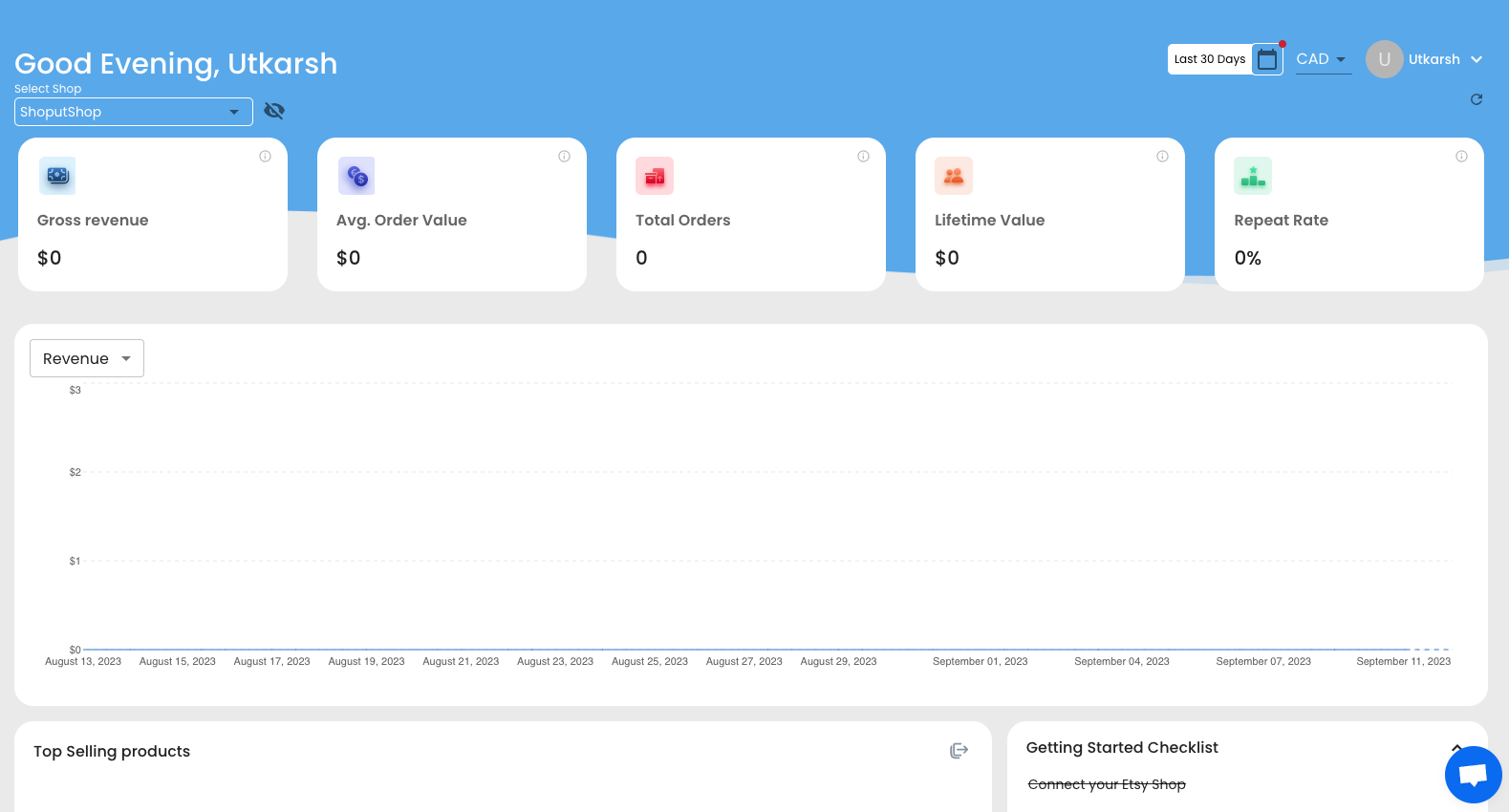 Everbee dashboard screenshot