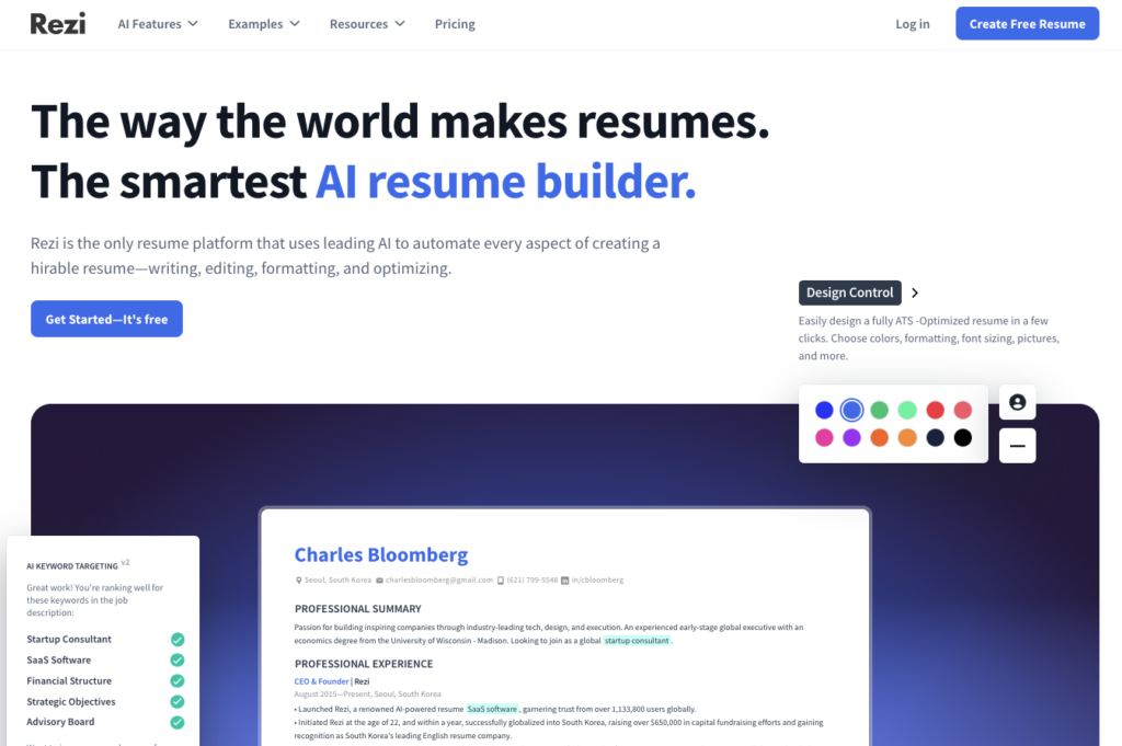 Rezi AI Resume Builder