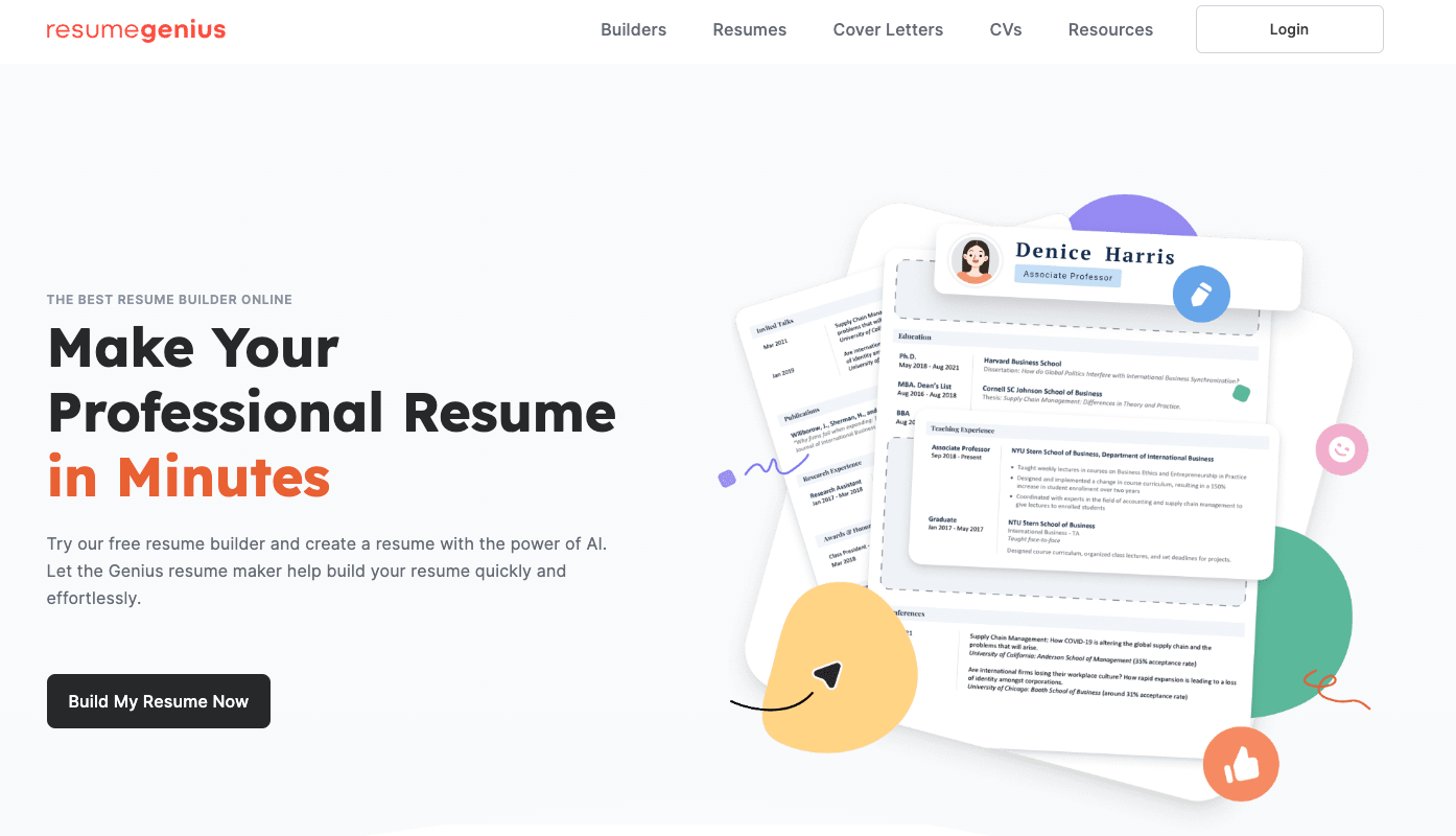 resume genius screenshot