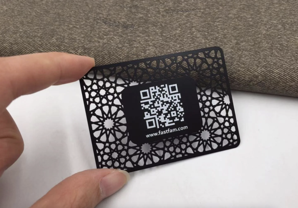 Metal business card with QR Code