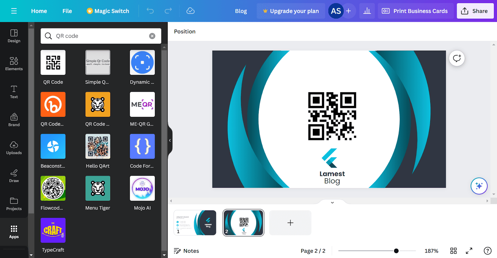 Canva QR Code tools integration